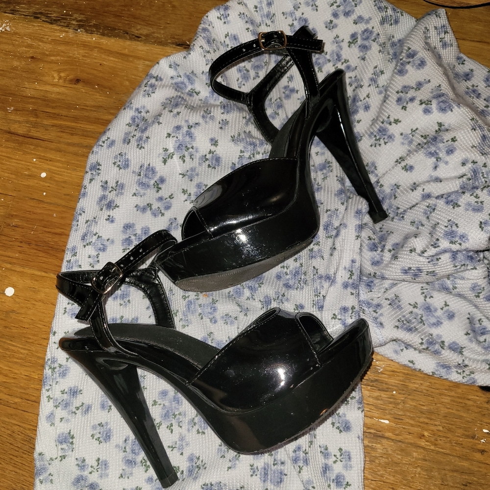 Sexy black stripper heels